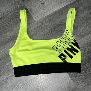 PINK Victoria’s Secret ultimate sports bra. Size-Xs neon citrus and black.